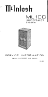 McIntosh ML-10C - Service manual